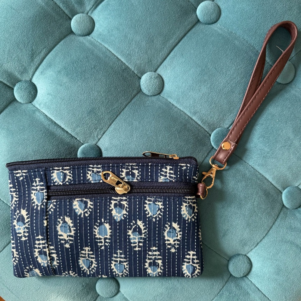 NEW made in India wallet with removable wristlet strap